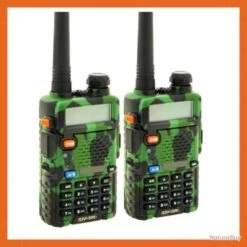 2 X Talkie Walkie VHF/UHF 144-146/430-440MHZ - FM Radio - Bi Bande - Camouflage