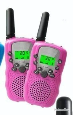 2 Véritables Talkies-walkies ENFANTS BAOFENG Longue Portée 3 Km UHF Coloris ROSE