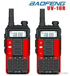 BAOFENG UV-10R 10W Double Bande VHF UHF Talkies-walkies Longue Portée FM Radio Bidirectionnelle X2
