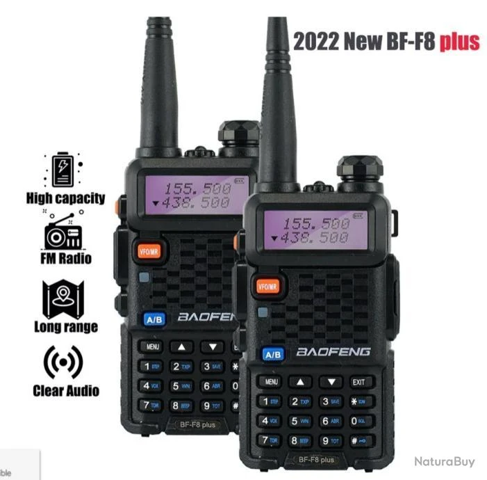 2x BAOFENG BF-F8 Plus 8W Tri-Power Talkies Walkies VHF/UHF Émetteur-Récepteur Radio Bidirectionnel 3 2x BAOFENG BF-F8 Plus 8W Tri-Power Talkies Walkies VHF/UHF Émetteur-Récepteur Radio Bidirectionnel