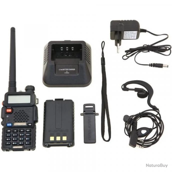 Baofeng UV-5R Talkie-walkie FM Radio VHF/UHF Double Bande Affichage Veille Horloge Intégrée Noir 3 Baofeng UV-5R Talkie-walkie FM Radio VHF/UHF Double Bande Affichage Veille Horloge Intégrée Noir