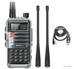 Baofeng UV-S9 Tri-bande NOIR/GRIS UHF/VHF 8W Talkie-walkie Scanner Radio Bidirectionnel