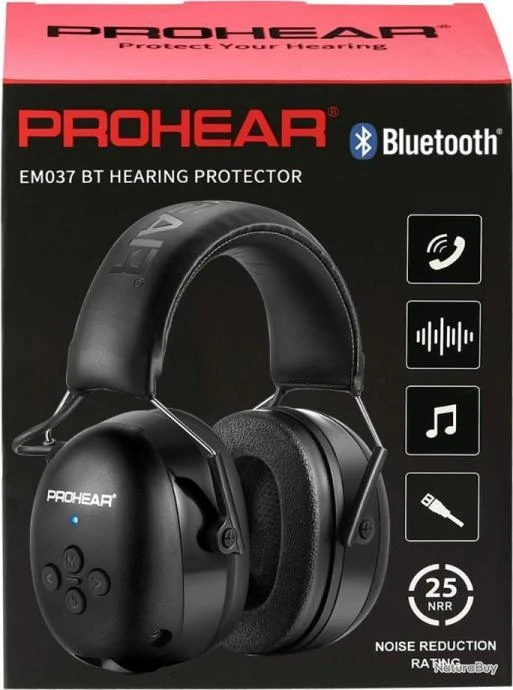 Casque Protection Electronique PROHEAR Anti-Bruit Auditive Rechargeable Bluetooth NRR 25dB SNR 30dB 3 Casque Protection Electronique PROHEAR Anti-Bruit Auditive Rechargeable Bluetooth NRR 25dB SNR 30dB