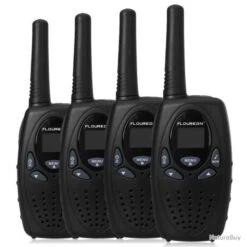 FLOUREON 8 Chaîne Talkie Walkie Lot De 4 UHF400-470MHZ 2-Way Radio 3KM Interphone Noir NEUF