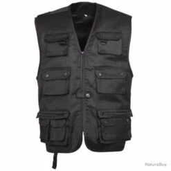Gilet Sans Manche Multi-poches Reporter Noir