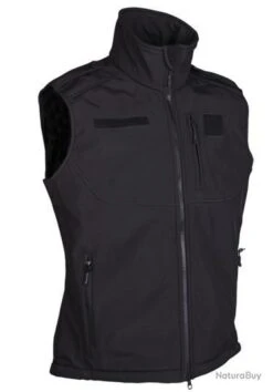 Mil-Tec Gilet Softshell Noir MILTEC (plusieurs Tailles Disponibles)