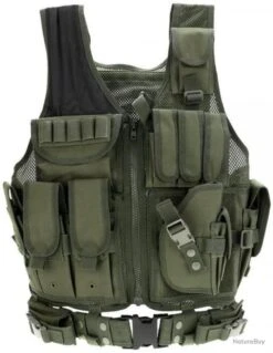 Gilet Tactique Militaire Vert Armée - Airsoft, Chasse, Etc. - Livraison Rapide Et Offerte