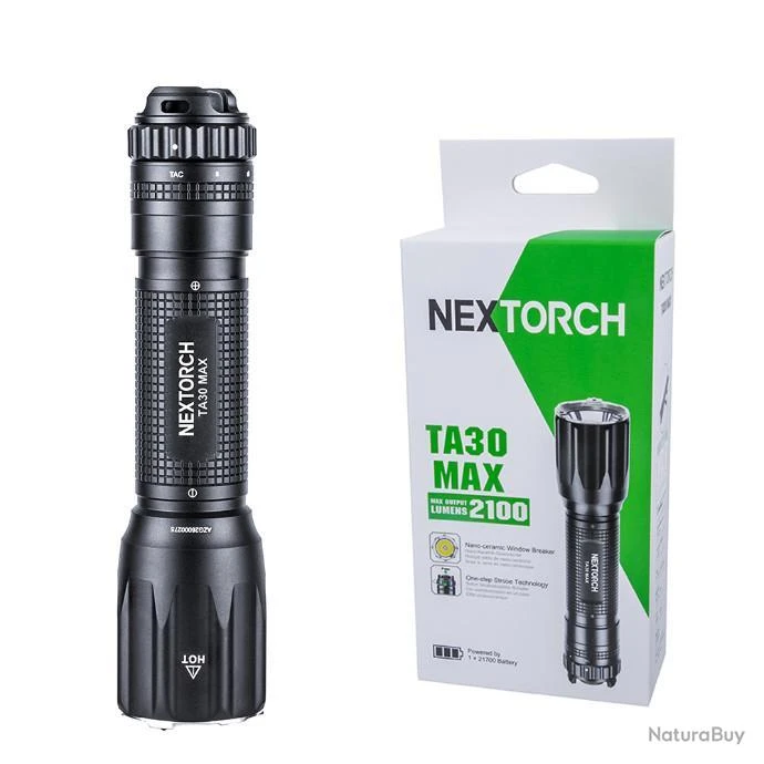 LAMPE TORCHE NEXTORCH TA30 MAX NOIR 2100LM PORTÉE 250M 21700 RECHARGEABLE 3 LAMPE TORCHE NEXTORCH TA30 MAX NOIR 2100LM PORTÉE 250M 21700 RECHARGEABLE