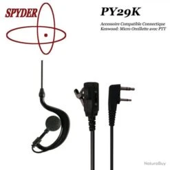 Kenwood SPYDER / JETFON Micro Oreillette Compatible Pour Radios Talkie Walkie De Chasse à Connectique KENWOO