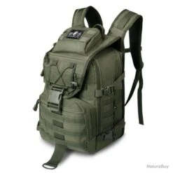 Sac à Dos Tactique Militaire 40L Vert Bandoulière Homme Imperméable Chasse Randonnée Camping