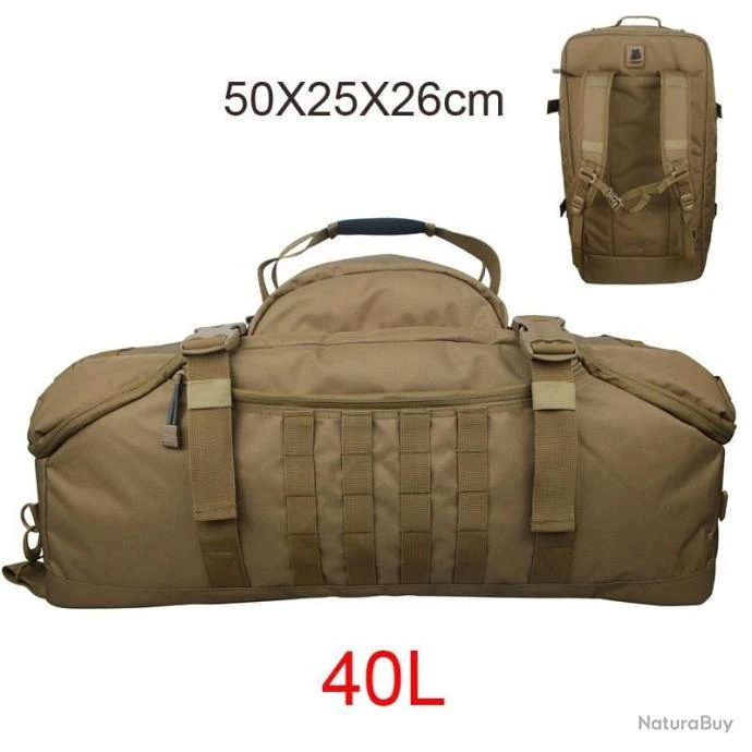 Sac à Dos Tactique - 40L TAN - Militaire Mixte & Polyvalent - Tissu Très Résistant 600D - Chasse 3 Sac à Dos Tactique - 40L TAN - Militaire Mixte & Polyvalent - Tissu Très Résistant 600D - Chasse