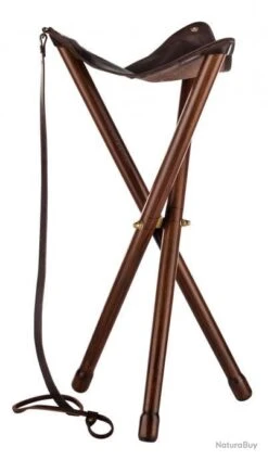 Siège De Chasse TREPIED Bois Et Cuir 85cm