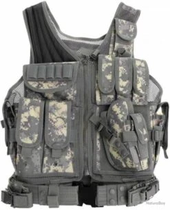 TOP ENCHERE - Gilet Tactique Militaire Camouflage - Airsoft, Chasse, Etc. - Livraison Rapide