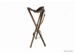 Trépied Januel En Bois 70 Cm Avec Bretelle Et Assise En Cuir