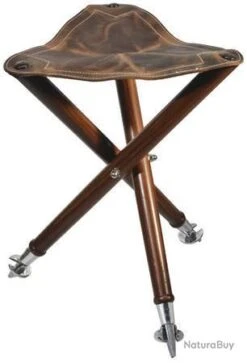 Trépied De Poste Assise Cuir Pieds Métal Pisteurs