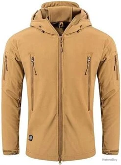 Veste Tactique - Veste De Chasse - Avec Capuche - Etanche - Kaki - Livraison Gratuite