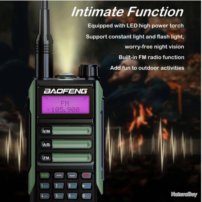 2X BAOFENG VHF UV-16 Pro Max, Talkie-walkie 10 Watts LONGUE PORTÉE Coloris Vert 4 2X BAOFENG VHF UV-16 Pro Max, Talkie-walkie 10 Watts LONGUE PORTÉE Coloris Vert – Image 2