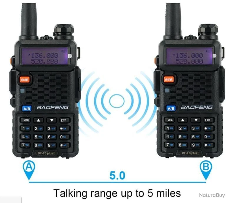 2x BAOFENG BF-F8 Plus 8W Tri-Power Talkies Walkies VHF/UHF Émetteur-Récepteur Radio Bidirectionnel 4 2x BAOFENG BF-F8 Plus 8W Tri-Power Talkies Walkies VHF/UHF Émetteur-Récepteur Radio Bidirectionnel – Image 2