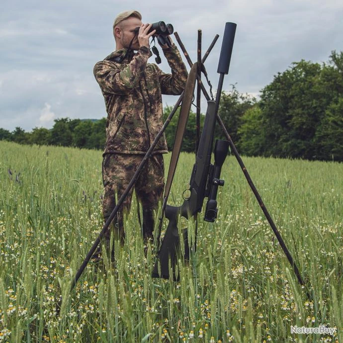 Canne De Pirsch Trépied En Châtaignier 4 Canne De Pirsch Trépied En Châtaignier – Image 2