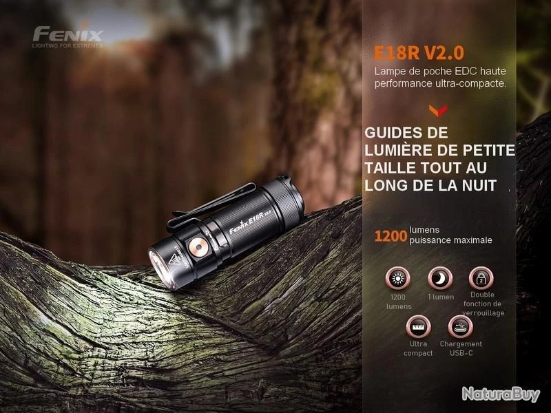 Lampe Torche Fenix E18R V2.0 - 1200 Lumens 4 Lampe Torche Fenix E18R V2.0 - 1200 Lumens – Image 2