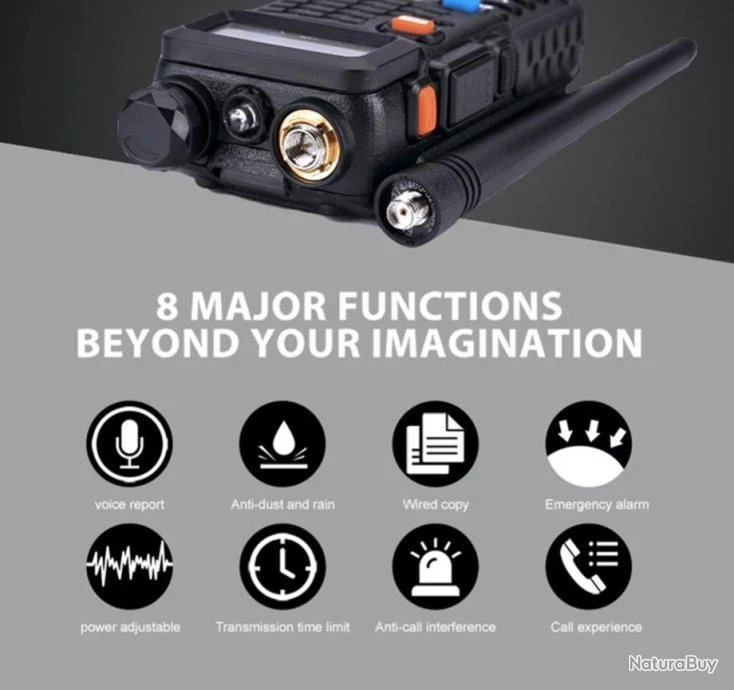 2x BAOFENG BF-F8 Plus 8W Tri-Power Talkies Walkies VHF/UHF Émetteur-Récepteur Radio Bidirectionnel 5 2x BAOFENG BF-F8 Plus 8W Tri-Power Talkies Walkies VHF/UHF Émetteur-Récepteur Radio Bidirectionnel – Image 3