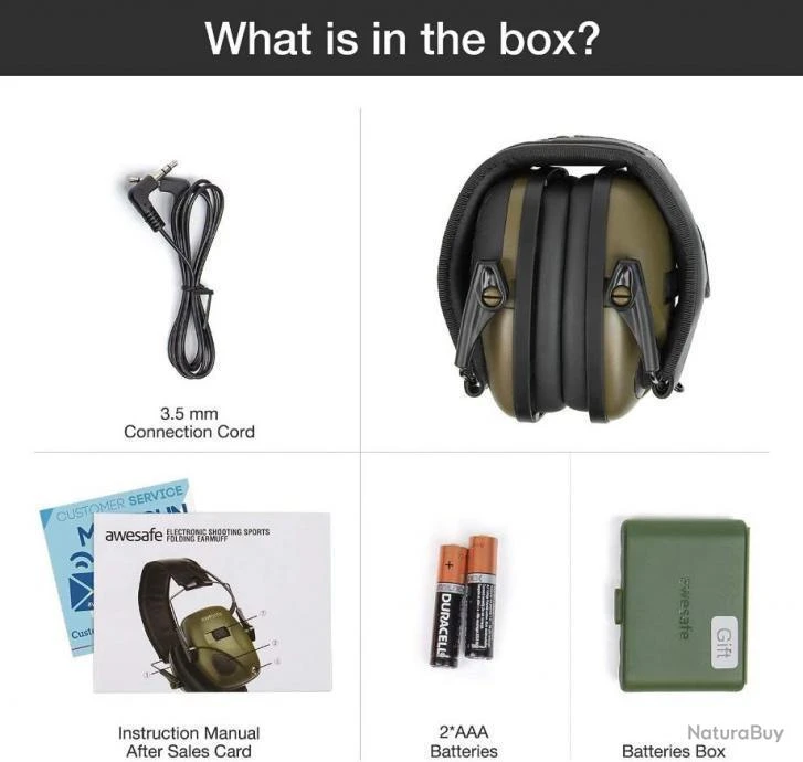 Casque Anti Bruit Électronique Réduction Du Bruit Protection Auditive Pour Le Tir Et La Chasse Neuf 5 Casque Anti Bruit Électronique Réduction Du Bruit Protection Auditive Pour Le Tir Et La Chasse Neuf – Image 3