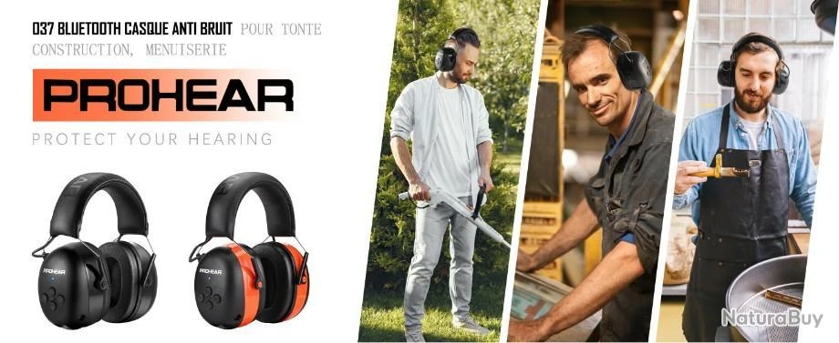 Casque Protection Electronique PROHEAR Anti-Bruit Auditive Rechargeable Bluetooth NRR 25dB SNR 30dB 5 Casque Protection Electronique PROHEAR Anti-Bruit Auditive Rechargeable Bluetooth NRR 25dB SNR 30dB – Image 3