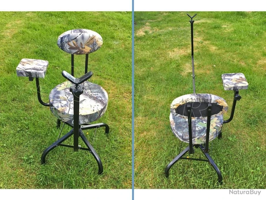 Chaise D'affût Pivotante à 360° Avec Un Support D'arme Et De Bras Réglable Pliante Matelassé 5 Chaise D'affût Pivotante à 360° Avec Un Support D'arme Et De Bras Réglable Pliante Matelassé – Image 3