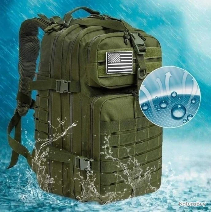 DESTOCKAGE Sac à Dos MILITAIRE CHASSE PECHE RANDONNÉE Etanche 50L Coloris CAMOUFLAGE 5 DESTOCKAGE Sac à Dos MILITAIRE CHASSE PECHE RANDONNÉE Etanche 50L Coloris CAMOUFLAGE – Image 3