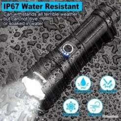 Lampe Torche LED 5000LM - Ultra Puissante - IP67 Etanche - 5 Modes - Avec Batterie Rechargeable -Peltor Soldes 00003 Lampe torche LED 5000LM Ultra puissante IP67 Etanche 5 modes Avec batterie rechargeable
