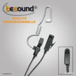 Micro Main Oreillette BESOUND Avec Prolongateur Pour Motorola GP344/388