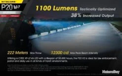 Lampe Torche Nitecore Precise 20 V2 1100 Lumens -Peltor Soldes 00003 PROMO Lampe torche Nitecore Precise 20 V2