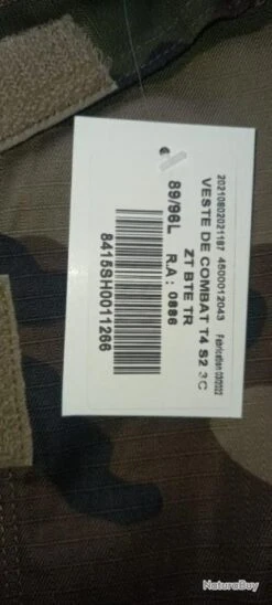 Veste De Combat T4 S2 C3 Paul Boyé 89/96L -Peltor Soldes 00003 Veste de combat T4 S2 C3 paul boye 89 96L