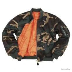 Blouson Bombers Aviateur MA1 Camouflage Couleur Camouflage Woodland. -Peltor Soldes 00004 Blouson Bombers Aviateur MA1 Camouflage Couleur Camouflage Woodland Taille XS