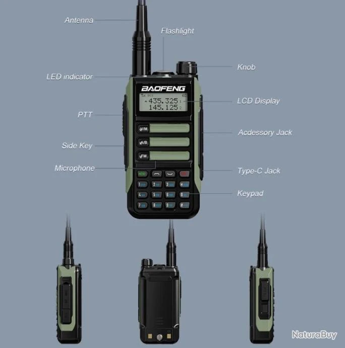 2X BAOFENG VHF UV-16 Pro Max, Talkie-walkie 10 Watts LONGUE PORTÉE Coloris Vert 6 2X BAOFENG VHF UV-16 Pro Max, Talkie-walkie 10 Watts LONGUE PORTÉE Coloris Vert – Image 4