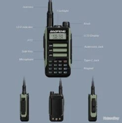 BAOFENG VHF UV-16 Pro Max, True Haute Puissance 10 Watts LONGUE PORTÉE, Coloris Vert -Peltor Soldes 00004 BAOFENG VHF UV 16 pro Max True haute puissance 10 Watts LONGUE PORTEE coloris vert