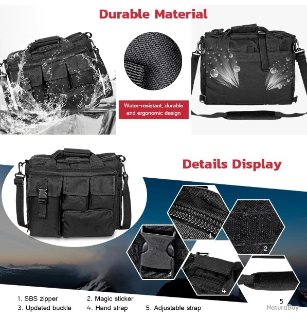 Bagage Multifonction Militaire Tactique - Toute Activité Extérieure - Modèle Camouflage Forêt 6 Bagage Multifonction Militaire Tactique - Toute Activité Extérieure - Modèle Camouflage Forêt – Image 4