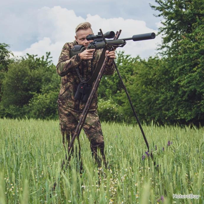 Canne De Pirsch Trépied En Châtaignier 6 Canne De Pirsch Trépied En Châtaignier – Image 4