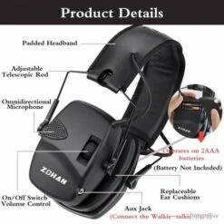 Casque Anti-bruit électronique 22dB Zohan Noir 11 Casque Anti-bruit électronique 22dB Zohan Noir -Peltor Soldes 00004 Casque anti bruit electronique 22dB Zohan noir