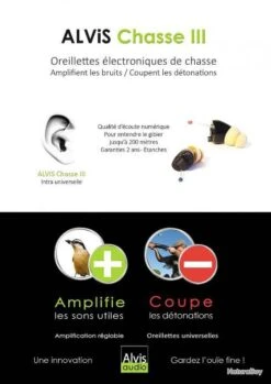 Oreillettes Alvis Chasse III Taille S, M, L 17 Oreillettes Alvis Chasse III Taille S, M, L -Peltor Soldes 00004 OREILLETTES ALVIS CHASSE III 1