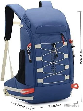 Sac à Dos De Randonnée Léger Imperméable 40 L Avec Housse Pluie Camping Escalade Ski Cyclisme Bleu 6 Sac à Dos De Randonnée Léger Imperméable 40 L Avec Housse Pluie Camping Escalade Ski Cyclisme Bleu – Image 4