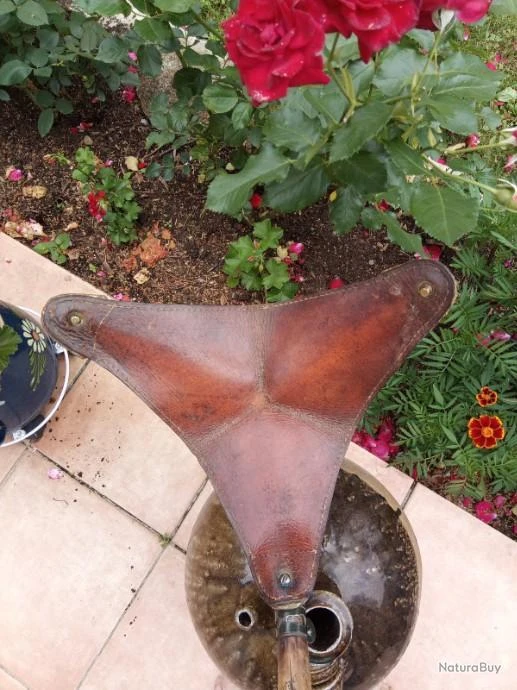 Ancienne Canne Siège Allemande Assise En Cuir. 7 Ancienne Canne Siège Allemande Assise En Cuir. – Image 5