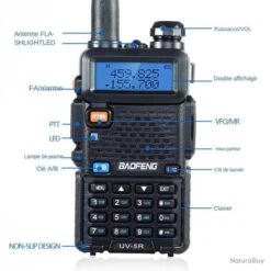 Baofeng UV-5R 5W Talkie Walkie Noir Radio Dual Bande VHF/UHF Longue Portée Camping Chasse Neuf -Peltor Soldes 00005 Baofeng UV 5R 5W Talkie Walkie Noir Radio Dual Bande VHF UHF Longue Portee Camping Chasse Neuf
