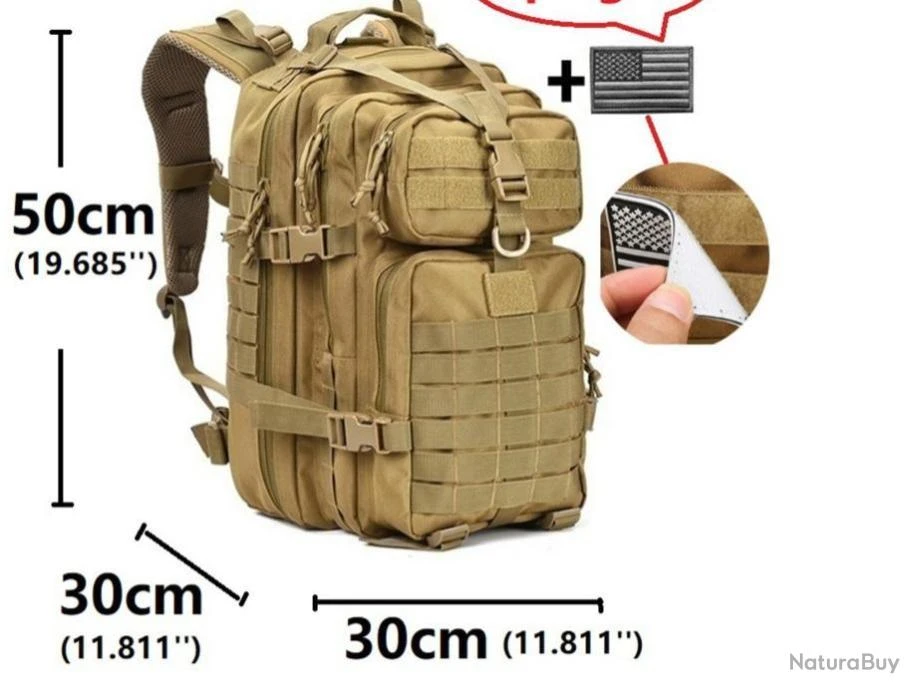 DESTOCKAGE Sac à Dos MILITAIRE CHASSE PECHE RANDONNÉE Etanche 50L Coloris CAMOUFLAGE 7 DESTOCKAGE Sac à Dos MILITAIRE CHASSE PECHE RANDONNÉE Etanche 50L Coloris CAMOUFLAGE – Image 5