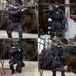 Gilet Tactique Noir Multipoches + Gants Tactiques - Airsoft, Chasse - Livraison Rapide Et Offerte -Peltor Soldes 00005 Gilet tactique noir multipoches Gants tactiques Airsoft chasse Livraison rapide et offerte