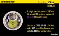 Lampe Torche Nitecore Chameleon CU6 - Mode UV 3 000mW -Peltor Soldes 00005 Lampe torche Nitecore Chameleon CU6 Mode UV 3 000mW