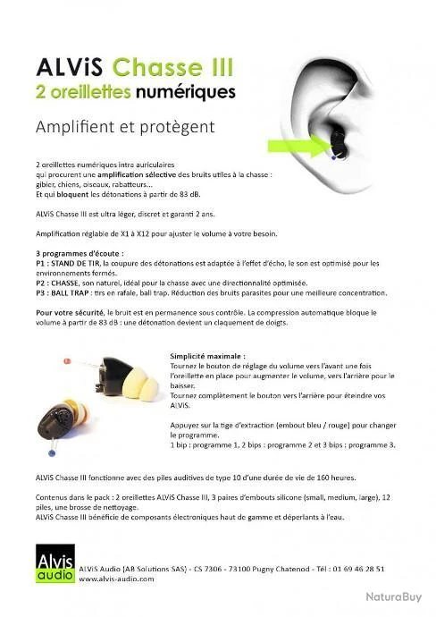 Oreillettes Alvis Chasse III Taille S, M, L 7 Oreillettes Alvis Chasse III Taille S, M, L – Image 5