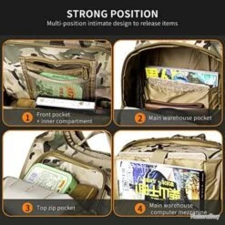 Sac à Dos Tactique Militaire 40L Camo CP Bandoulière Homme Imperméable Chasse Randonnée Camping -Peltor Soldes 00005 Sac a Dos Tactique Militaire 40L Camo CP Bandouliere Homme Impermeable Chasse Randonnee Camping