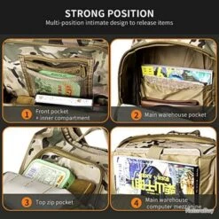 Sac à Dos Tactique Militaire 40L Vert Bandoulière Homme Imperméable Chasse Randonnée Camping -Peltor Soldes 00005 Sac a Dos Tactique Militaire 40L Vert Bandouliere Homme Impermeable Chasse Randonnee Camping