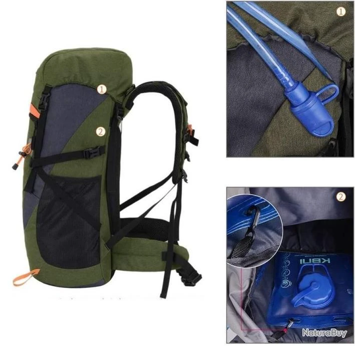 Sac à Dos Tactique Randonnée 50L Housse De Pluie Imperméable Chasse Pêche Trekking Alpinisme Vert 7 Sac à Dos Tactique Randonnée 50L Housse De Pluie Imperméable Chasse Pêche Trekking Alpinisme Vert – Image 5